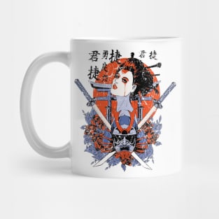 Retro Crying Geisha Warrior Mug